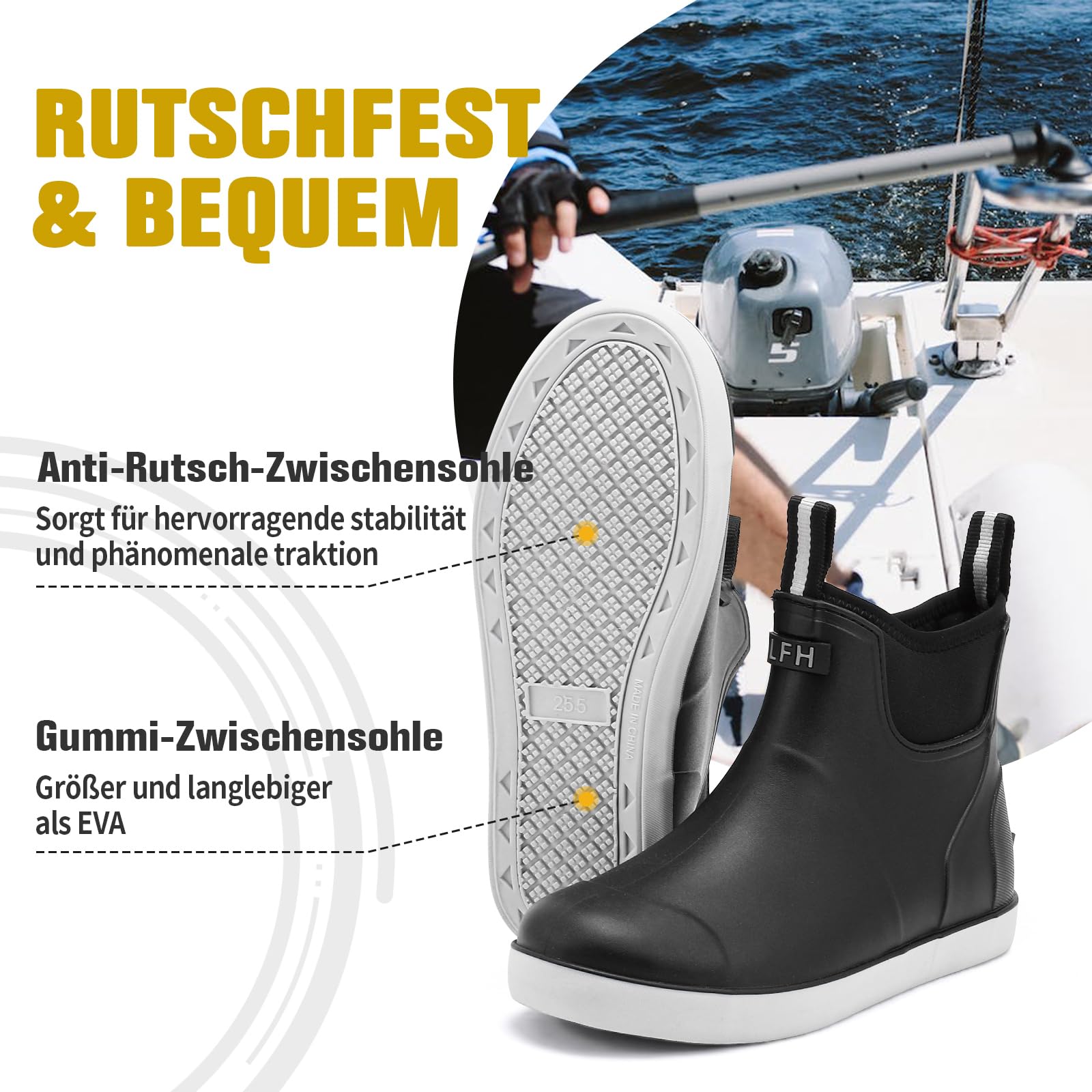 Rumkok Stivali Gomma Uomo, Stivali Da Pesca, Stivaletti Antinfortunistica Uomo, Da Esterno Antiscivolo Da Pioggia Shorty Boots, Comode Leggere Scarpe Da Giardino