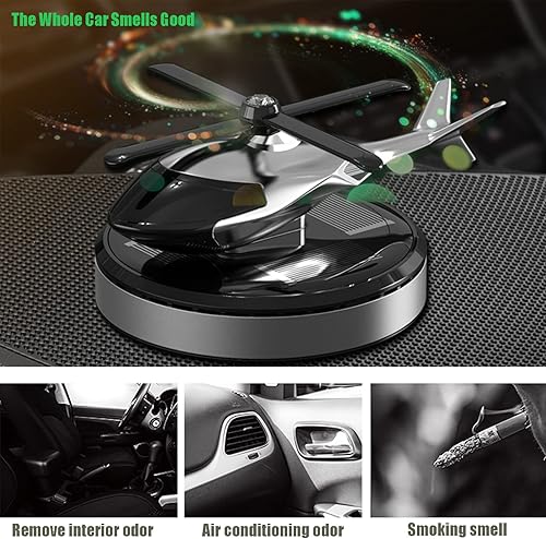 Miniatura 2 de Difusor giratorio de aroma de helicóptero de energía solar, difusor de aceite esencial para automóvil, soporte de perfume de fragancia Pipishoop