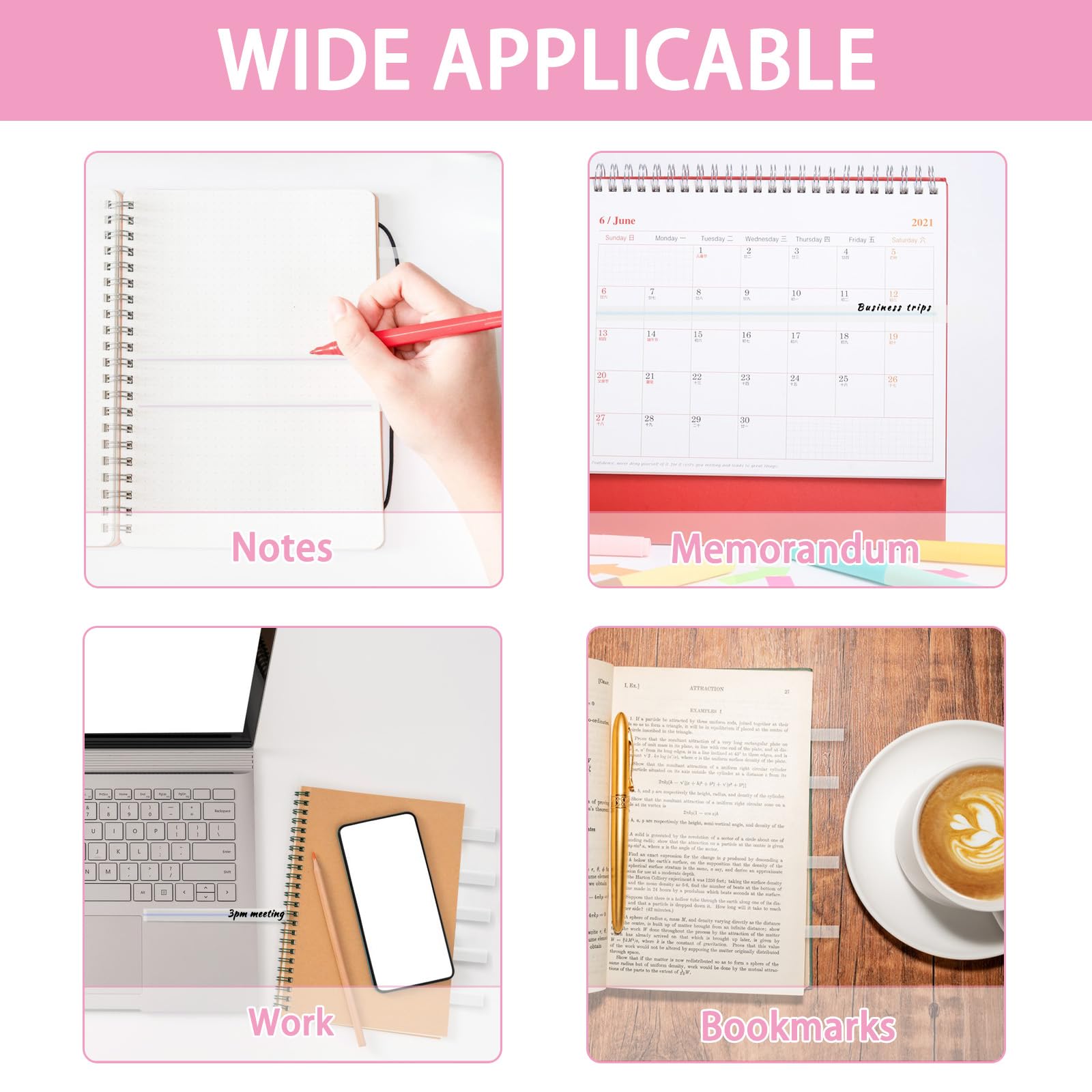 Lot De 3000 Onglets Adhésifs Fins LELE LIFE – Marque-pages Transparents, Repositionnables, Pour Livres Et Notes