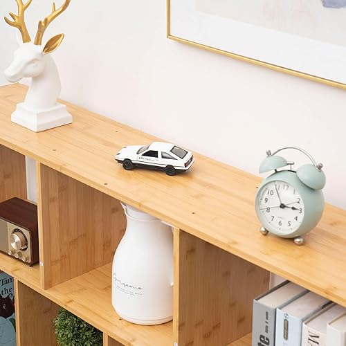 Miniatura 5 de Maydear Estantería independiente de bambú de 3 niveles estante abierto y estantería de pie para dormitorio sala de estar y estantes de