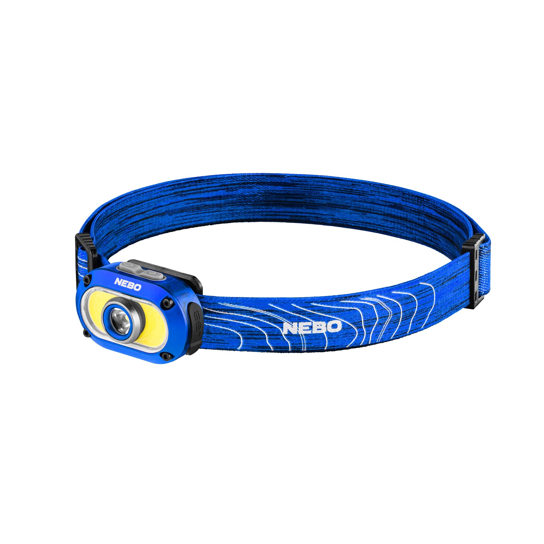 NEBO MYCRO 550 Rechargeable Headlamp | 550 Lumens, 7 Light Modes, Water Resistant, Detachable Hat Clip, Super Bright Head Lamp for Camping & Hiking, Includes USB Charging Cable (Blue) — image 1