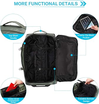 Gonex Rolling Duffle Bag with Compression Packing Cubes