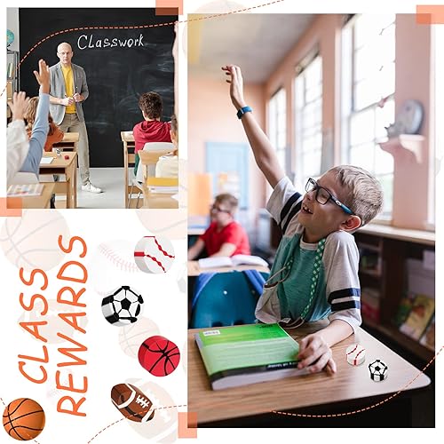 Miniatura 5 de 32 borradores deportivos para baloncesto, fútbol, fútbol, béisbol, para fiestas temáticas de cumpleaños, regalos, recompensas para el aula,