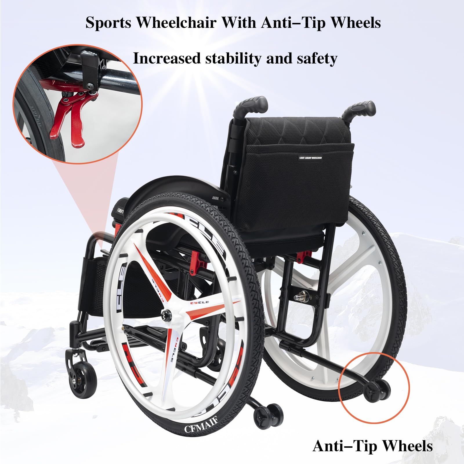 Silla Ruedas autopropulsada Plegable, Ligera, Aluminio, Frenos manuales, Antivuelco, Silla de Ruedas de tránsito para minusválidos(Size:44cm/17.3in Seat,Color:Daily)