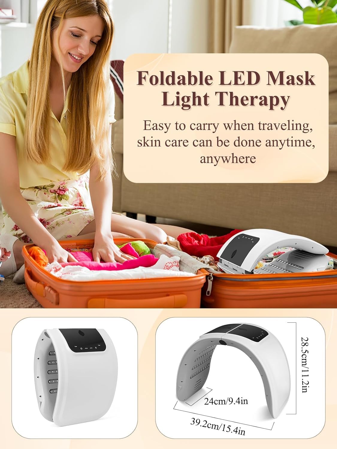 Led Mask Rotlicht Maske Gesicht: YUITONG 7 Arten von Lichtwellen und Zirkulierendes Licht - Sprühfunktion Befeuchtung und Pflege Led Maske Gesicht - Klappbar Led Gesichtsmaske Lichttherapie Maske