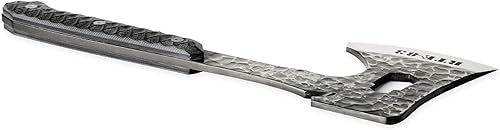 Miniatura 2 de ROUTE83 - Cuchillos martillados a mano con hacha táctica de hacha Tomahawk chapada en titanio con funda Kydex