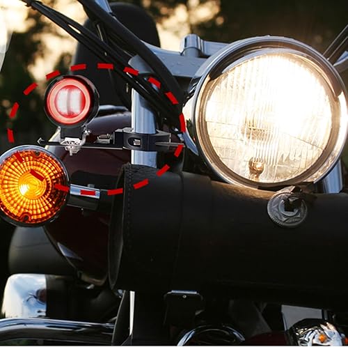 Miniatura 6 de Soportes de montaje para proyector de motocicleta, abrazadera de tubo de motocicleta negra, abrazadera de montaje de señal de giro, soporte de luz