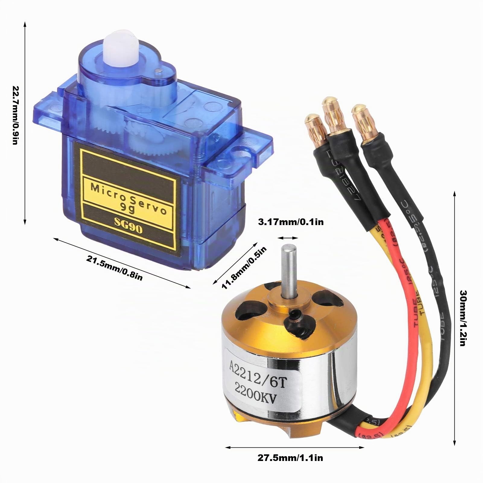 RC-Flugzeug-Motorset 2212 2200KV, 30A ESC & Servo