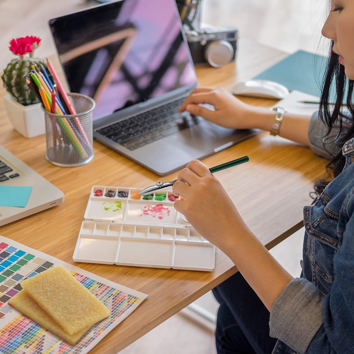 Outus Art Ruling Pen Set, Including Ruling Ink Masking Fluid Pen with 2 Pieces Glue Residue Eraser for Drawing Mounting Art Artists - Image 4