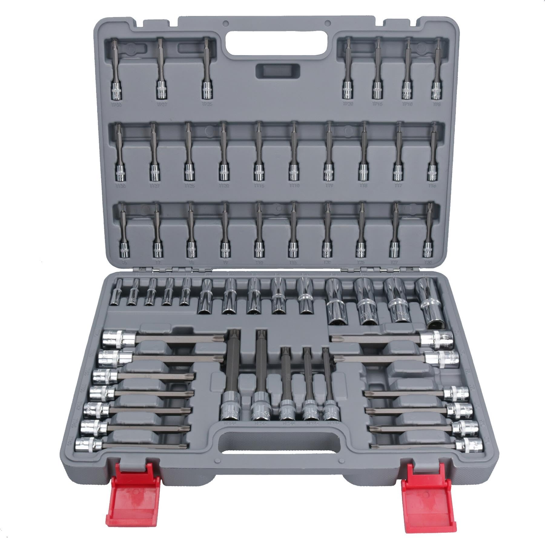 AB Tools Torx Star odporne na manipulacje gniazda Star Plus E męskie i żeńskie T6 - T70 E4 - E24 60 szt