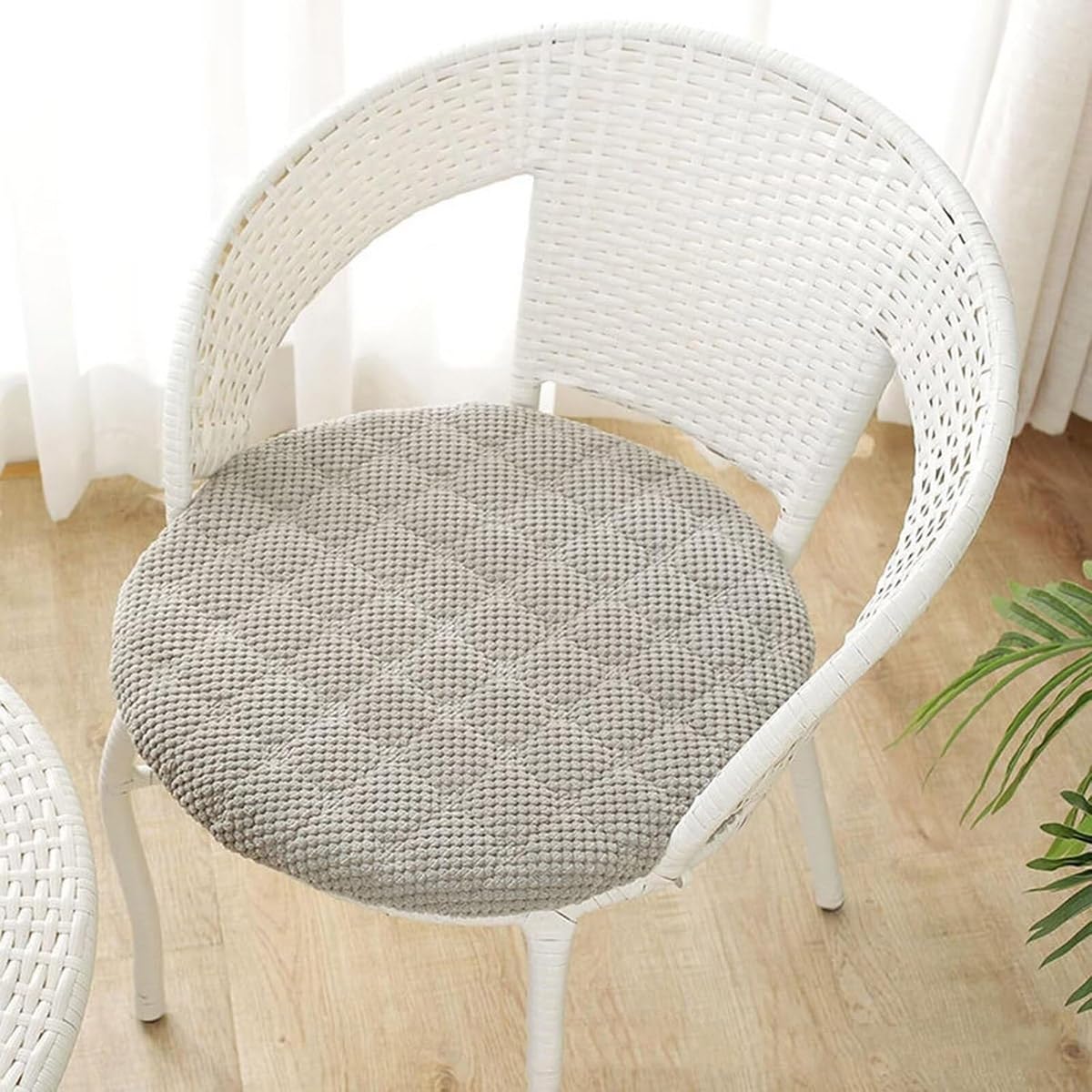 Round Chair Cushion Soft Seat Cushion with Zipper, Washable, Non -Slip Seat Pads Support Floor Pillow for Outdoor Indoor Kitchen Room Garden(Grey,45cm)