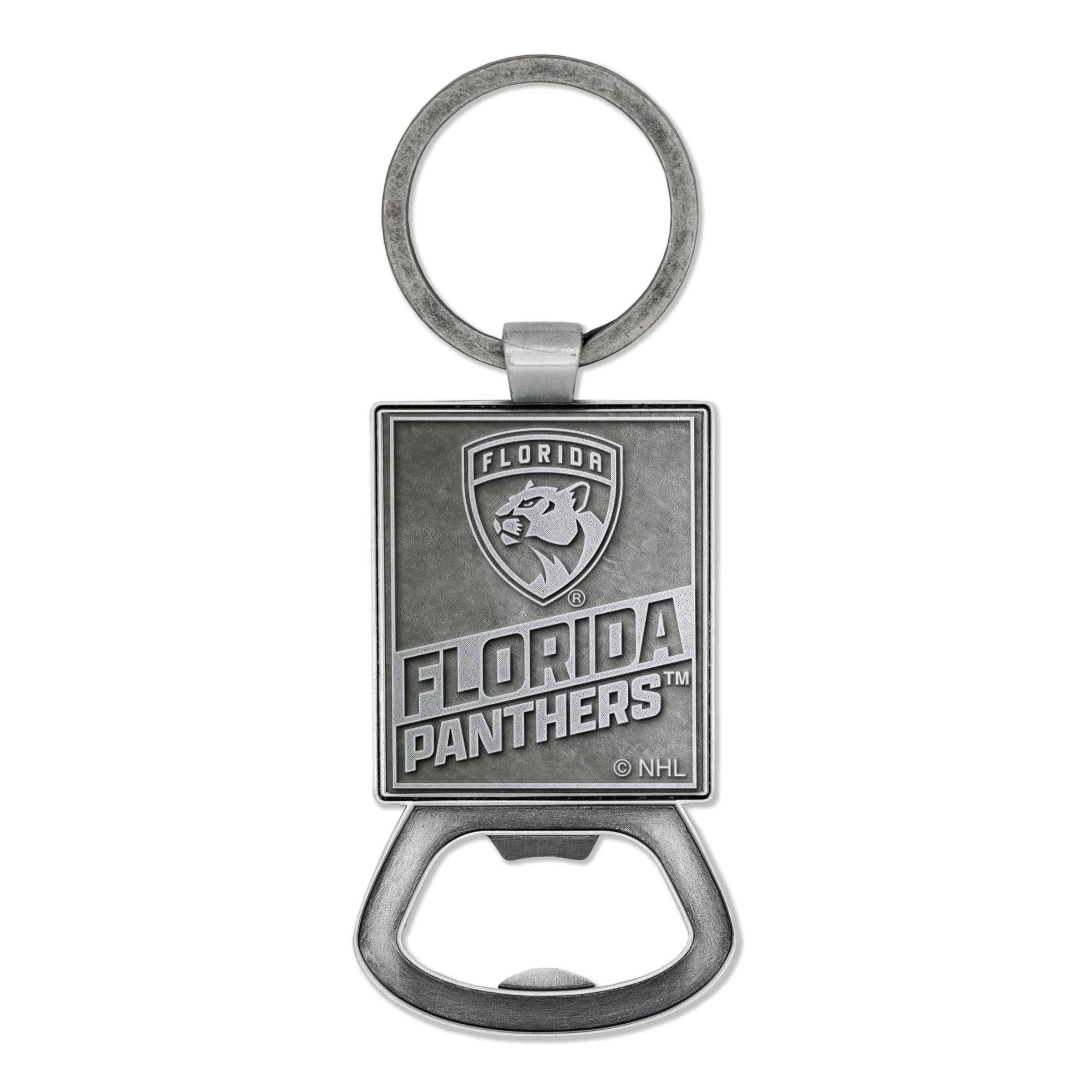 Rico Industries NHL Hockey Florida Panthers Pewter Style Bottle Opener Keychain