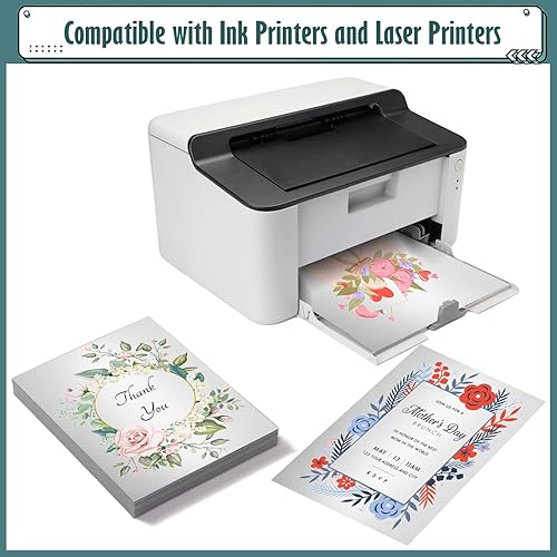 Vista 14 de 300 hojas de cartulina blanca brillante de 8.5 x 11 pulgadas, papel de impresora de doble cara de 250 gsm/92 libras, papel perlado para Blanco