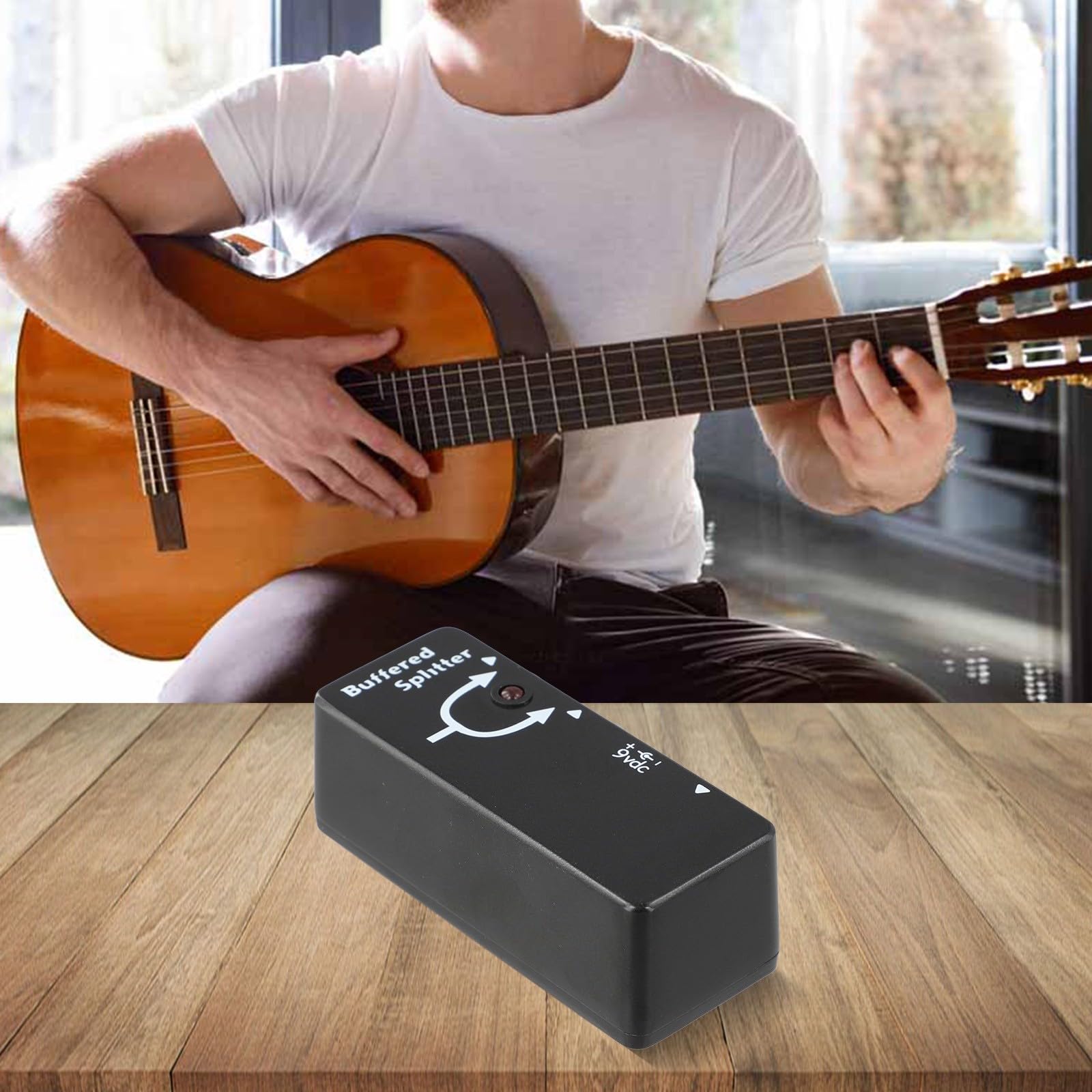 Pedale buffer splitter per chitarra, pedale per effetti per chitarra e basso, doppia uscita buffer pulito, migliore conservazione del tono del segnale
