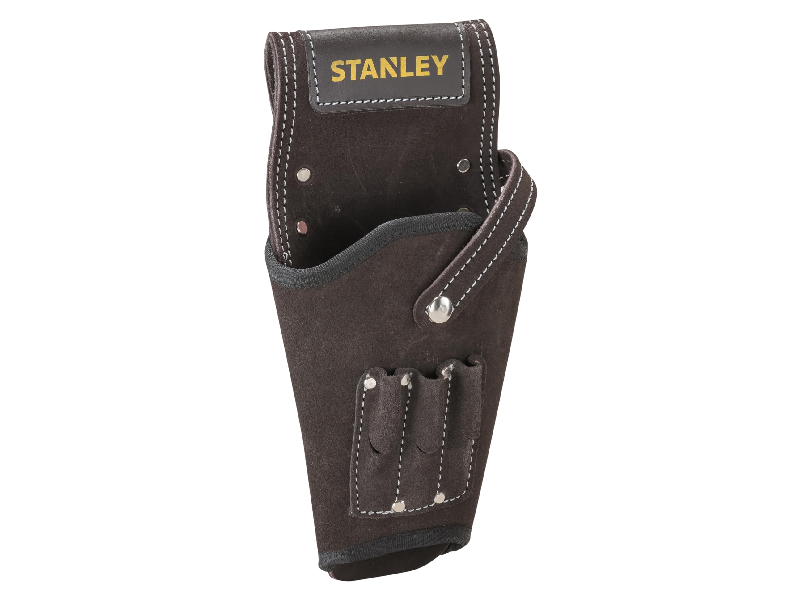 Stanley Leder Akku-Schrauber-Halfter STST1-80118 (hoher Nieten verstärkt für Links- und Rechtshänder geeignet, Braun)