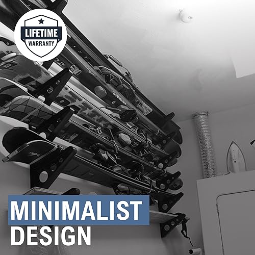 Miniatura 2 de StoreYourBoard Estante de almacenamiento de plástico ABS para esquí y snowboard, negro, 20 pulgadas