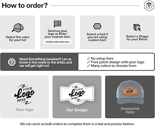 Miniatura 7 de Custom Trucker Leather Patch Hat Laser Engraved Heather Grey Black