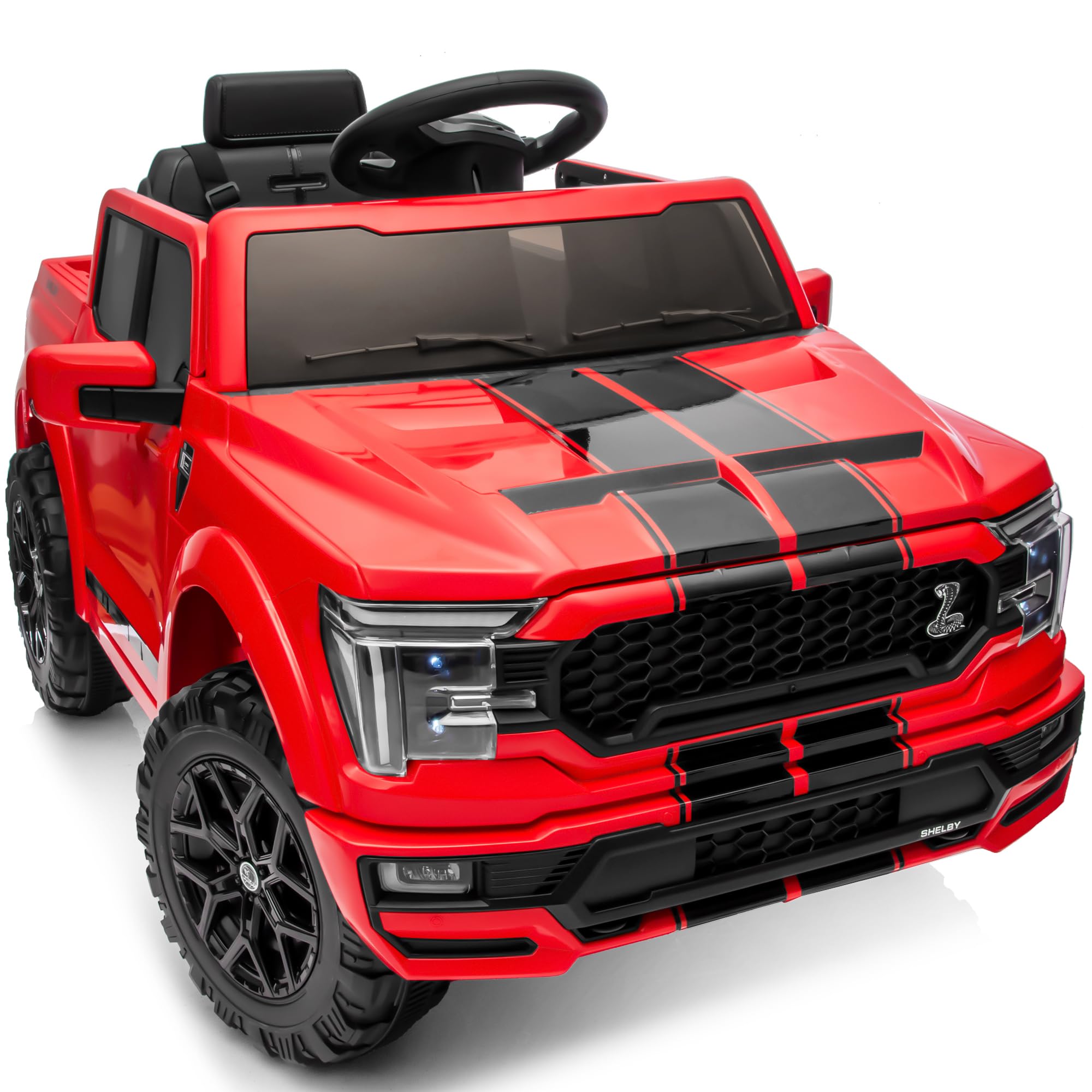 Outfunny Ford Shelby F-150 Elektroauto für Kinder Lizenziert, 12V Kinderauto Elektro ab 3 Jahre - Rot