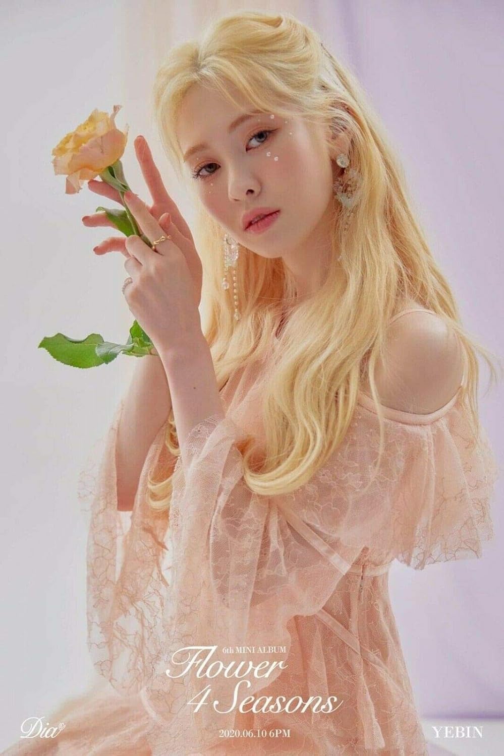 Dia 'Flower 4 Seasons' 6th Mini Album 2 Ver Set CD+1p Poster+72p Booklet+2p PhotoCard+1p Standing Photo+1p Sticker+Message PhotoCard Set+Tracking Kpop Sealed