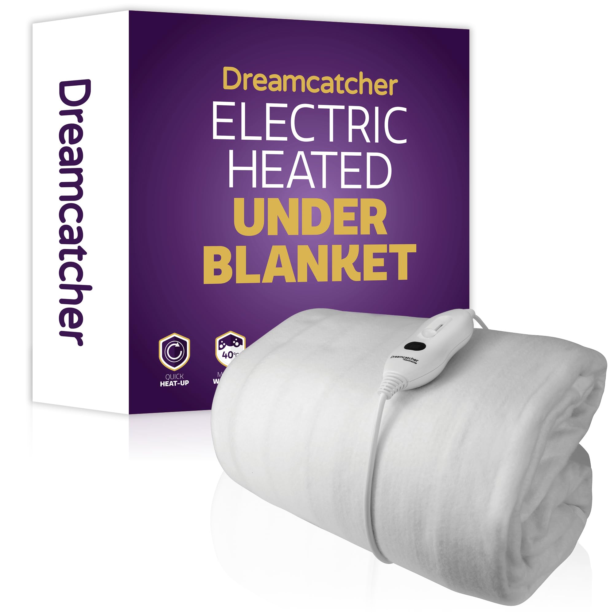 Dreamcatcher Single Electric Blanket 193 x 91cm, Fully Fitted Soft Polyester Electric Blan...