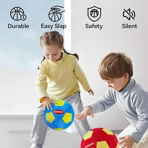 Miniatura 2 de Paquete de 2 pelotas de fútbol para interiores, tamaño 4, pelotas de fútbol acolchadas para el interior de tu hogar, pelota de espuma suave y segura