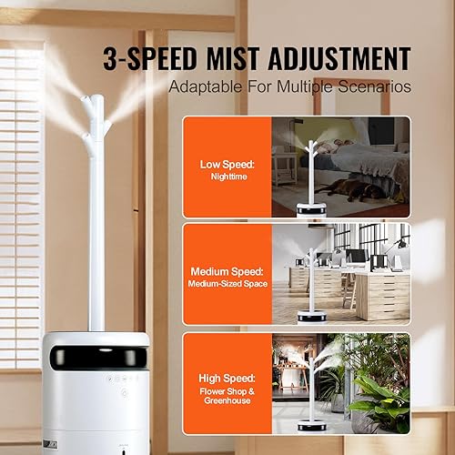 Miniatura 4 de VEVOR Humidificador para habitación grande del hogar, humidificador comercial para toda la casa 1291.7 pies cuadrados, tanque de agua de 16 litros y