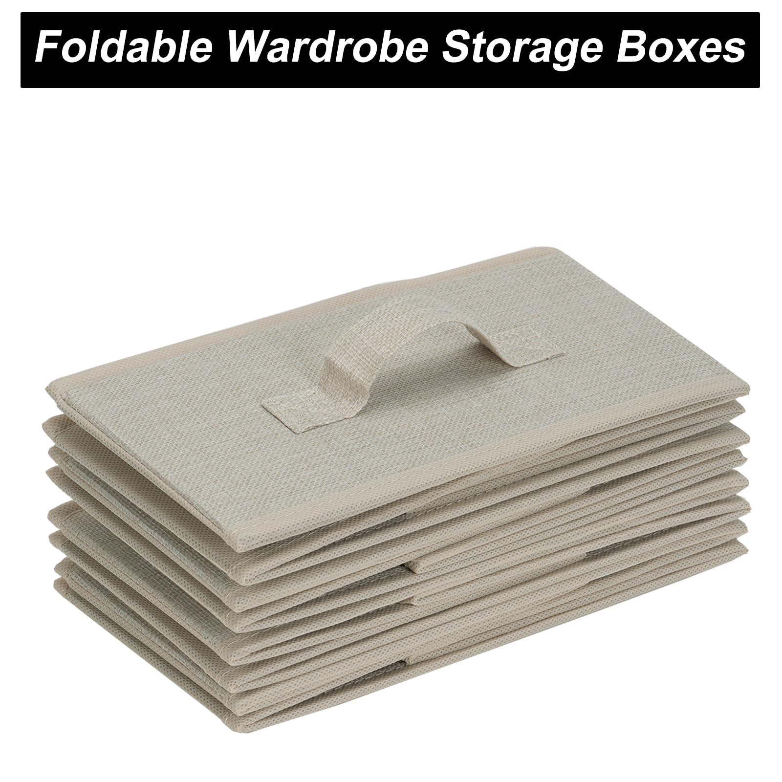 JAKAGO Kleiderschrank-Organizer, 4 Stück, faltbar, überlegene Kleiderschublade, Organizer, 39 x 29 x 14 cm, Aufbewahrungsboxen für Kleidung, Hemden, Hosen, Handtücher, Spielzeug (Flachs)