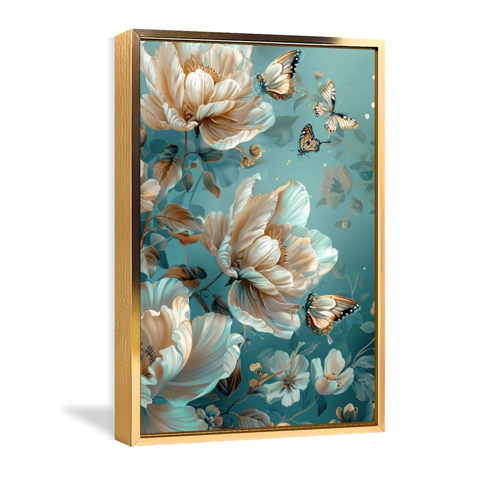 蝶と花のインテリア絵画(大きいサイズ)