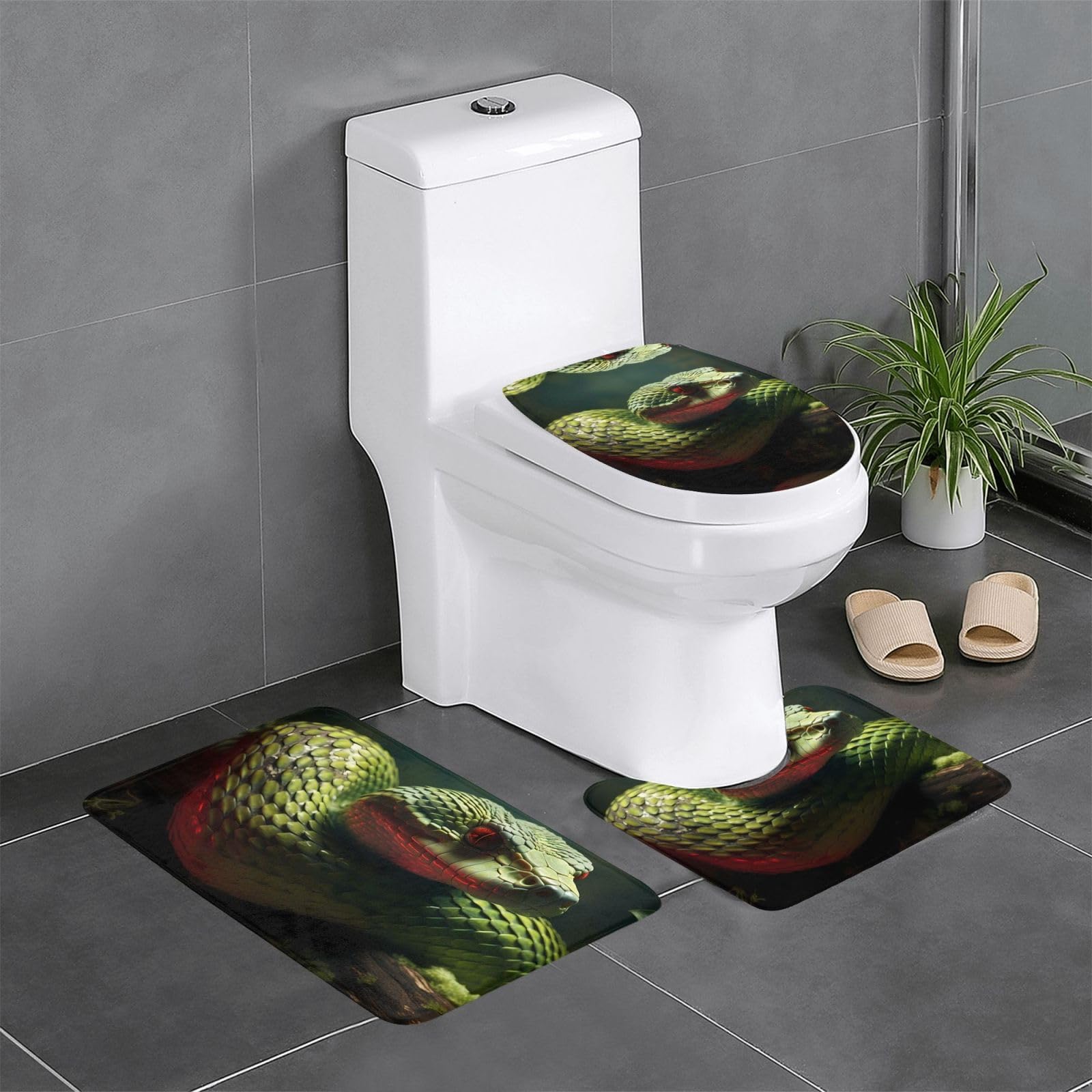 Tapis de bain antidérapant serpent lot de 3 sécurité style et confort