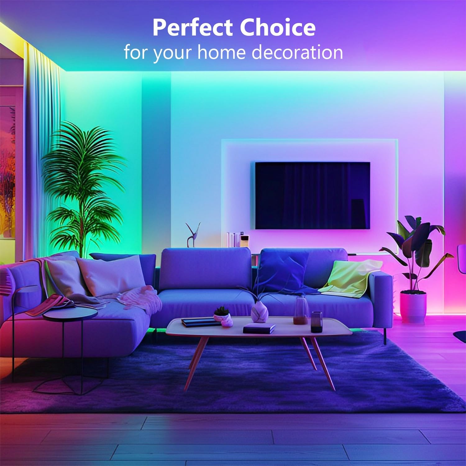 Goffii Tira LED 15 Metros, Luces Led Habitacion RGB Bluetooth Adhesivas con Control Remoto y Inteligente Control de APP, Cambia el Color con la Musica para Decoración de Cocina, Gaming, TV