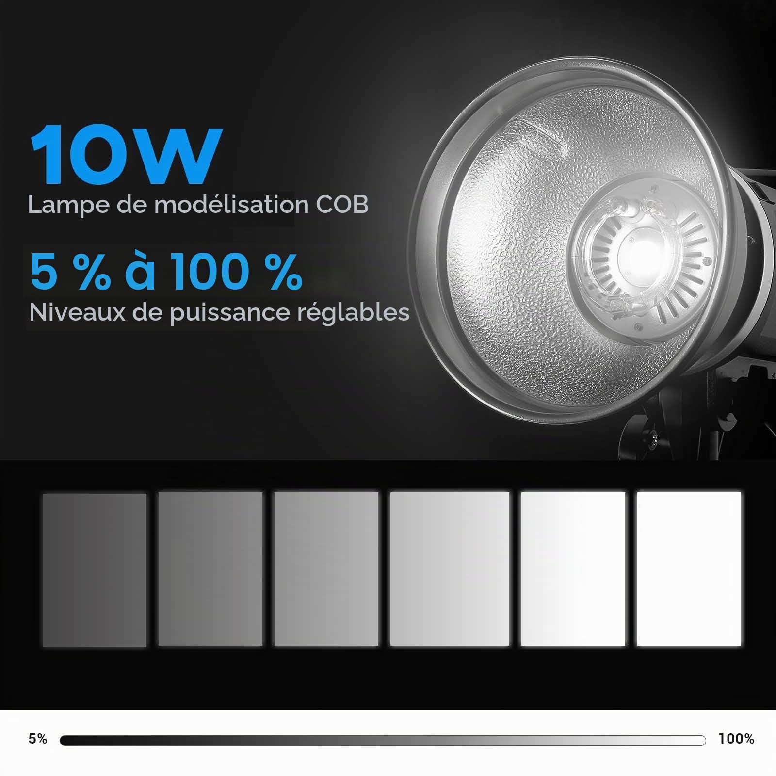 Godox MS300-V Flash de studio 300 W, lumière de réglage LED COD, système X sans fil 2,4 G 5600 K Bowen Mount Monolight avec réflecteur pour photographie de mariage GN58