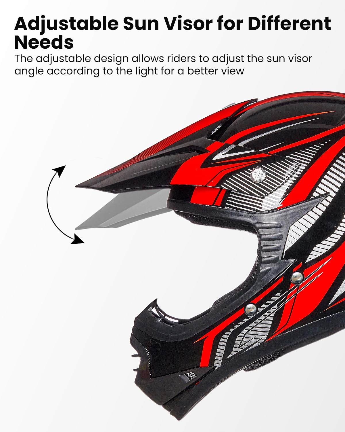 ILM Youth Kids DOT Full‑Face Dirt Bike Helmet ATV Motocross Set B07