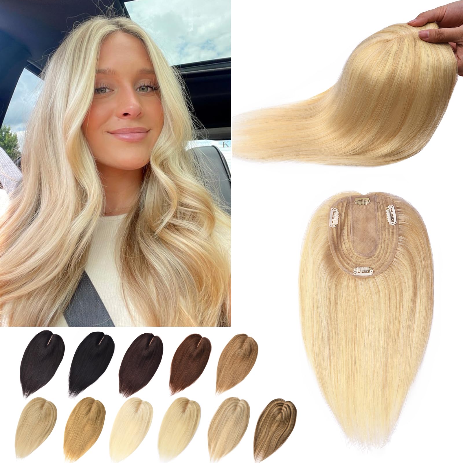 Amazon.com : Hair Toppers Real Human Hair for Women with  display picture 1