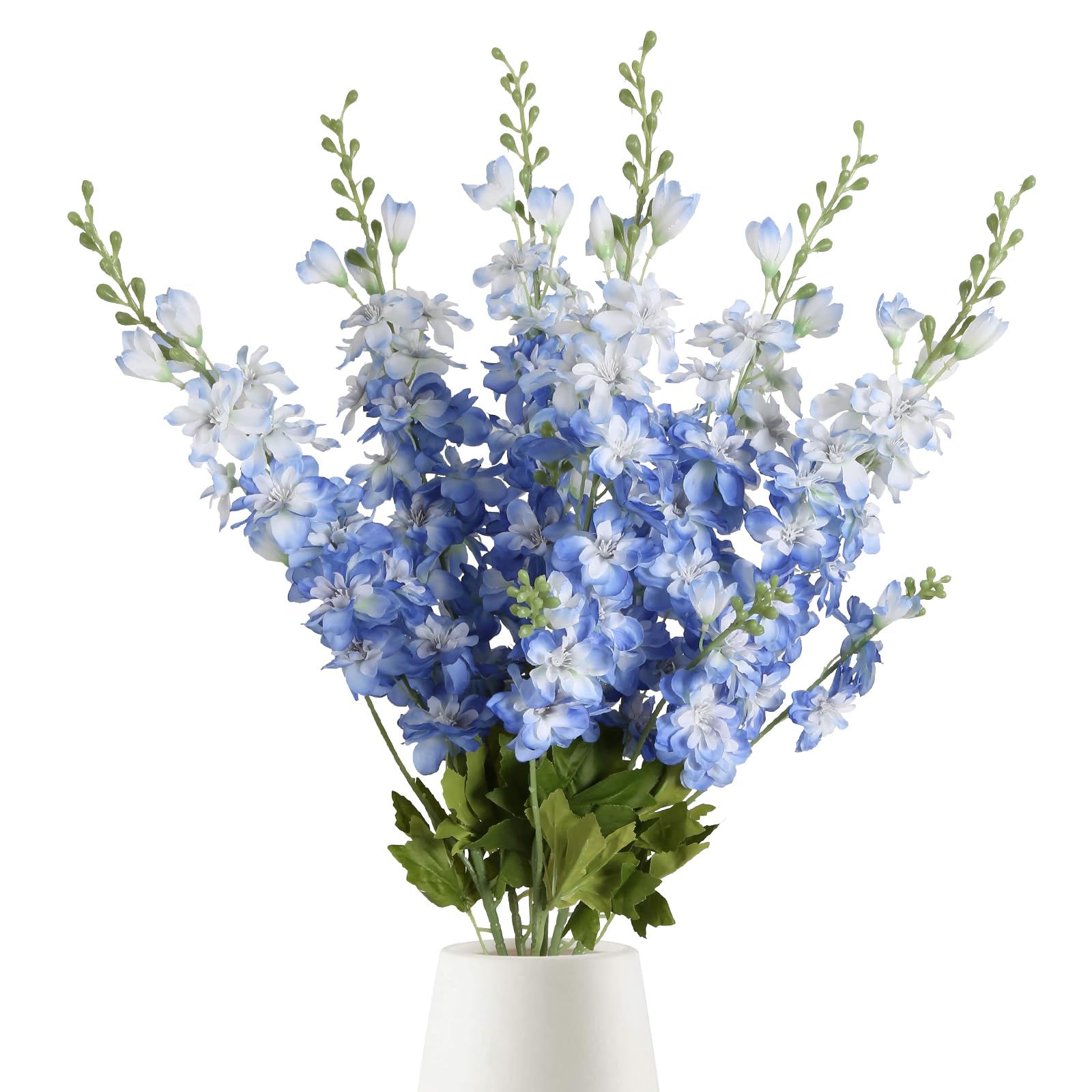 INSUNSIX 6PCS Blue Delphinium Artificial Flowers