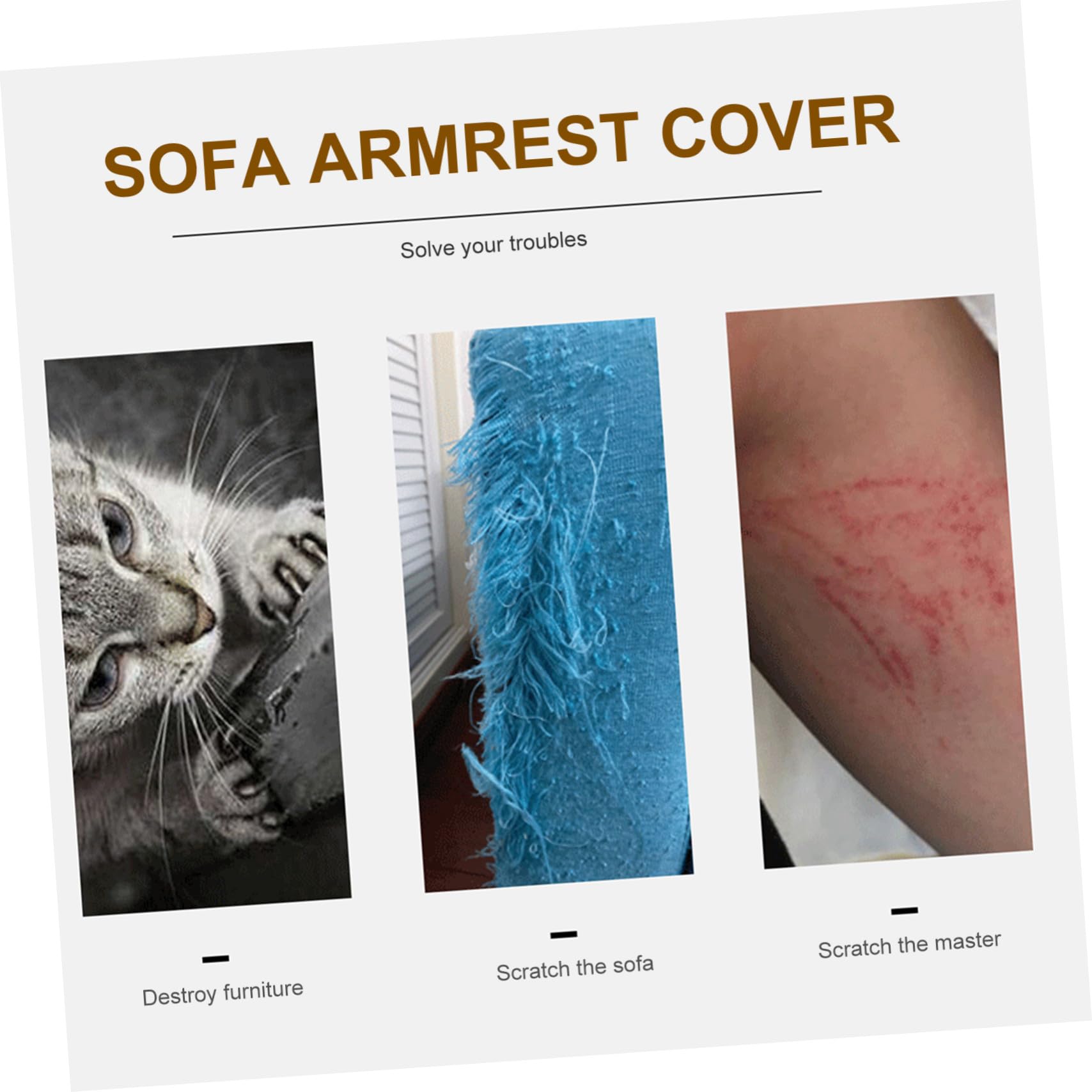 GANAZONO Protector contra Arañazos para Mascotas Funda para Reposabrazos de Sofá de Algodón y Lino Antiarañazos para Gatos en Oficina y Tienda