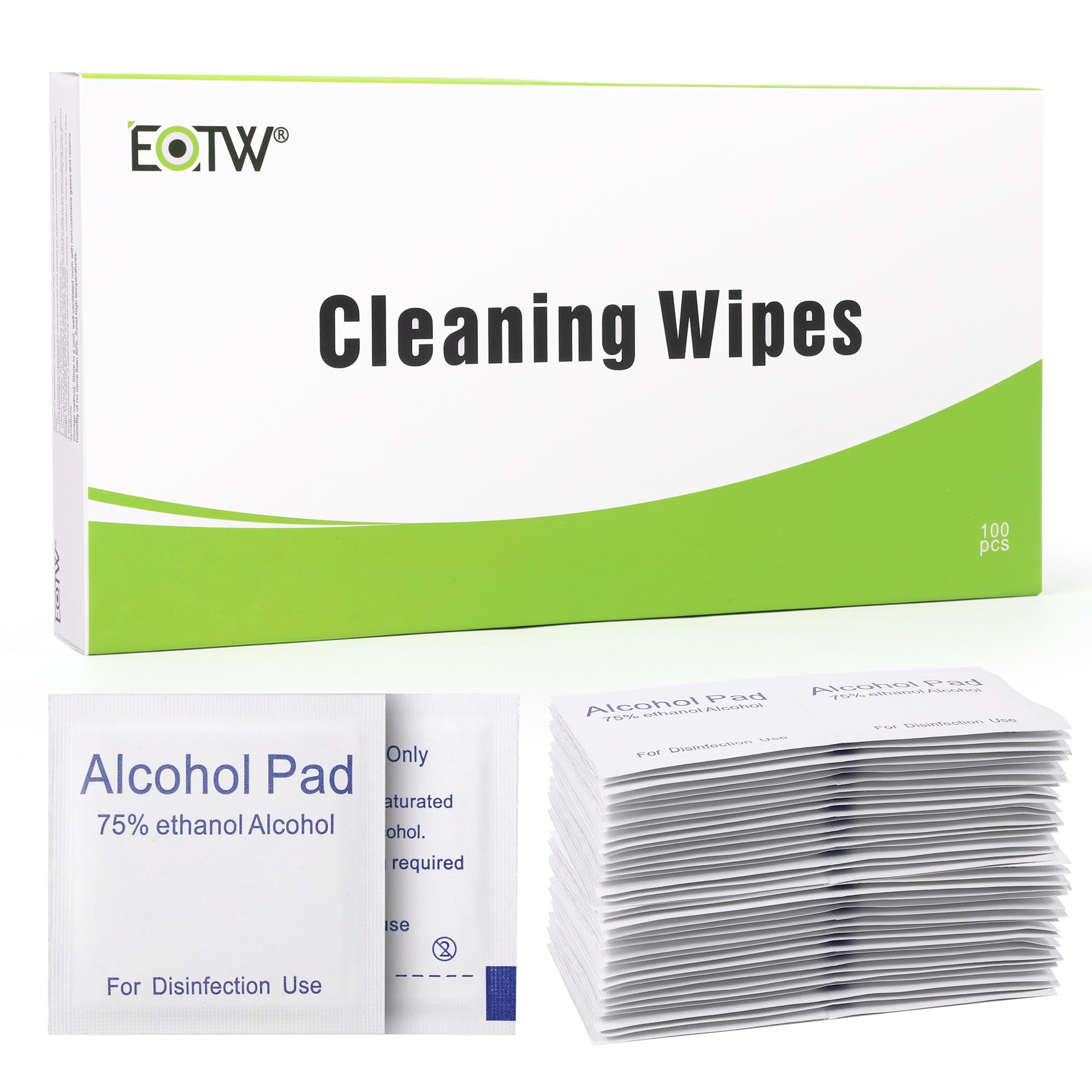 100pc Alcohol Cleaning Wipes - EOTW Cleaning Screen Glasses Wipes Individually Wrapped, Disposable Cleaning Wipes Phone Laptop Use Tiny Size 6cm x 6cm — image 1