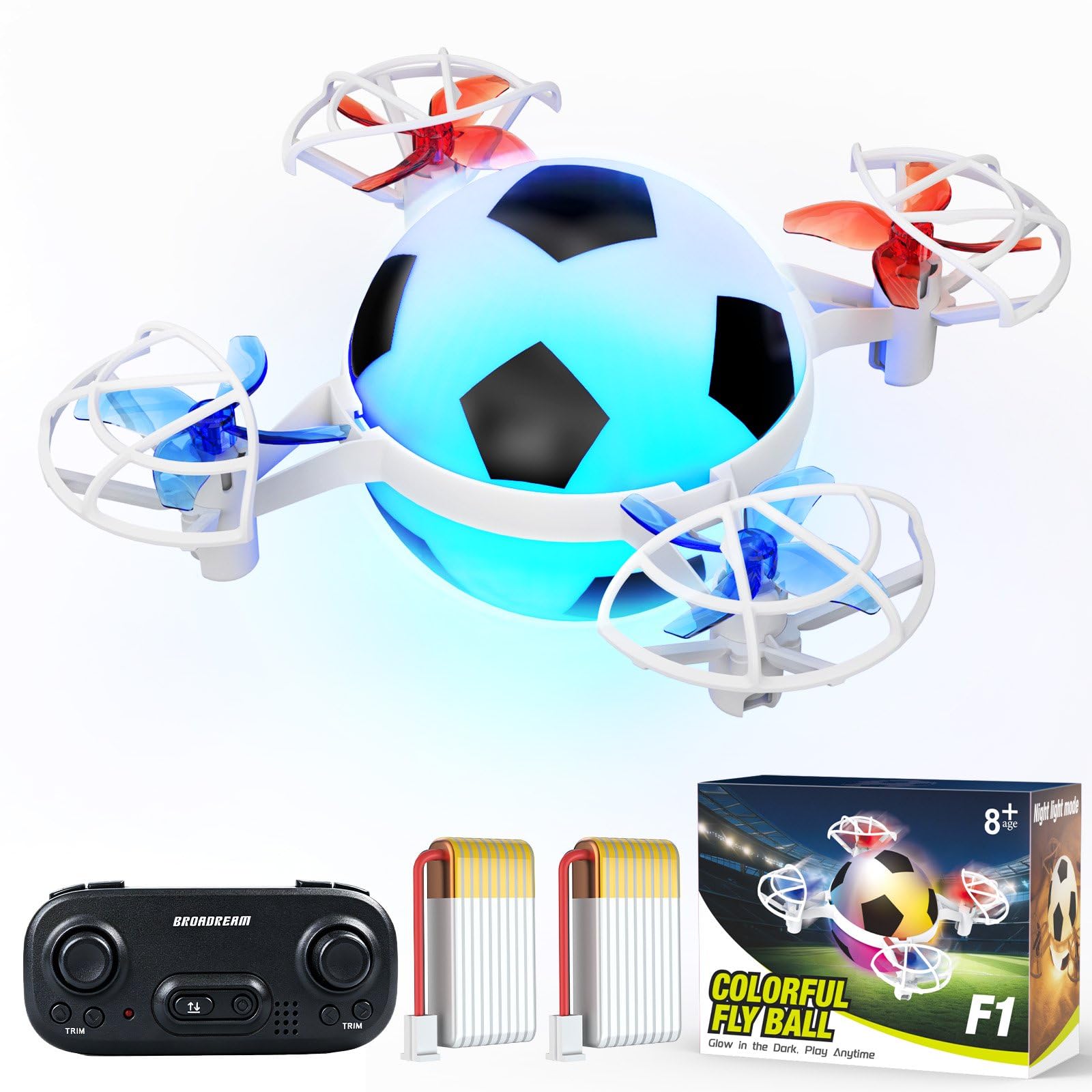 Football Mini Drone for Kids with Colourful LED Lights, Hand Launch RC Toy