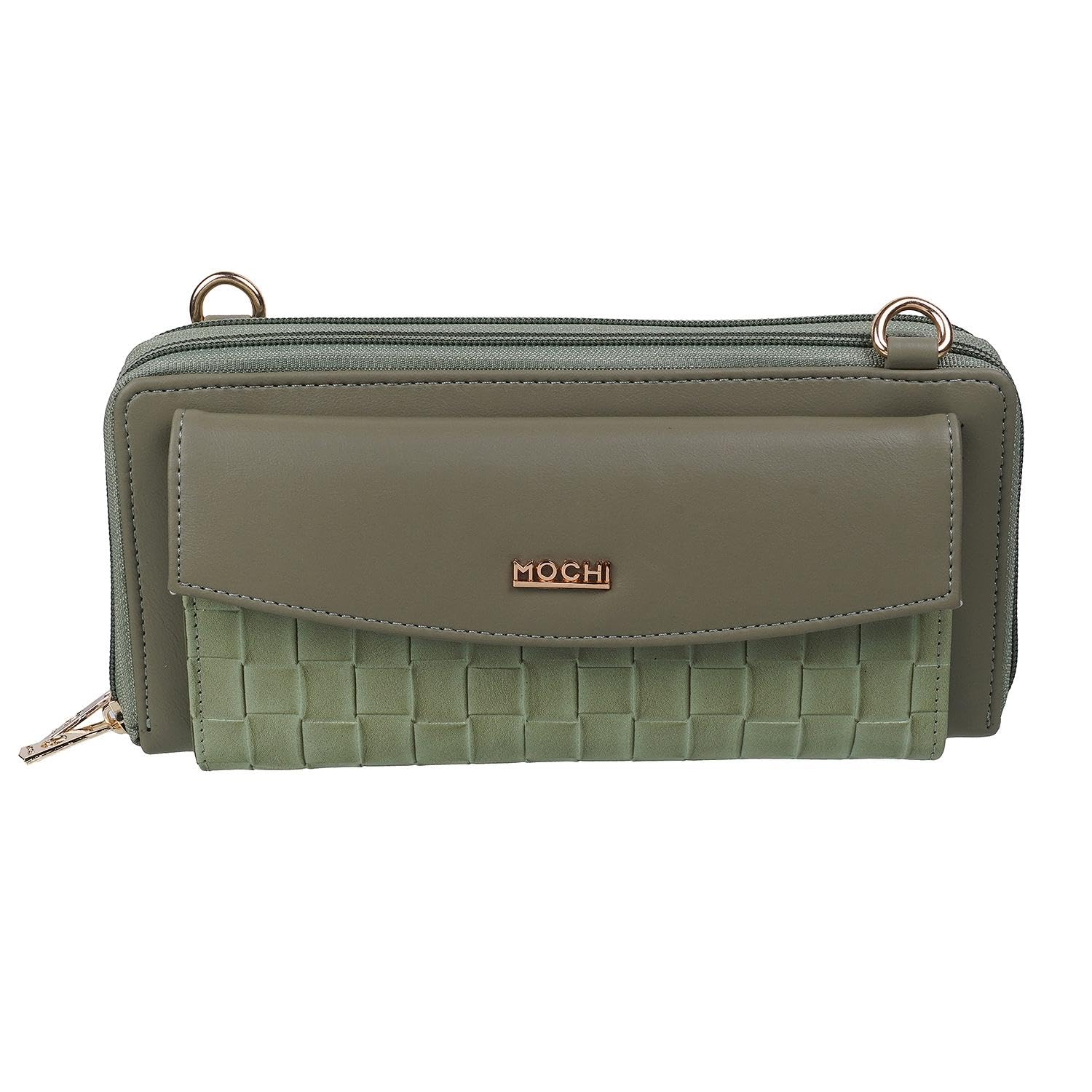 Faux Leather Convenient Top Zip Closure Casual Wallet For Women-image-3