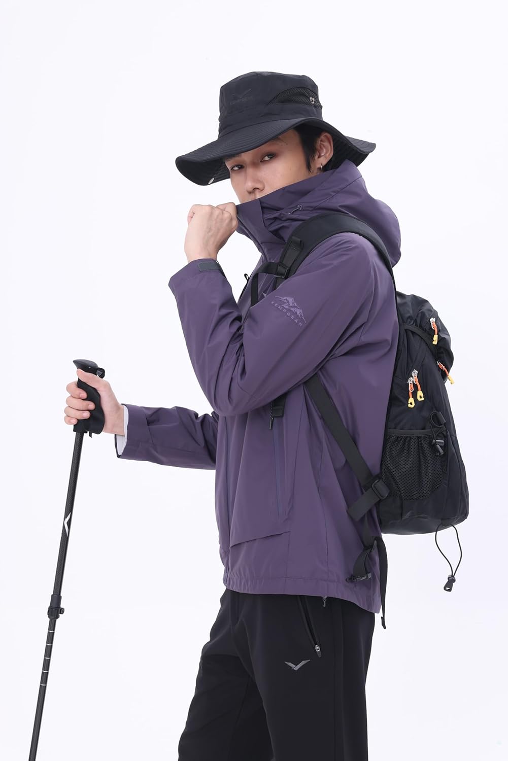 Men's Outdoor Single Layer Light weight Windproof Hooded Jacket water proof coat