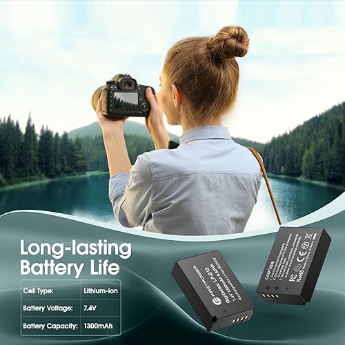 Miniatura 3 de FirstPower Paquete de 2 baterías LP-E12 compatibles con Canon EOS M50, EOS M50 Mark II, EOS M, EOS M2, EOS M10, EOS M100, EOS M200, SX70 HS, cámaras