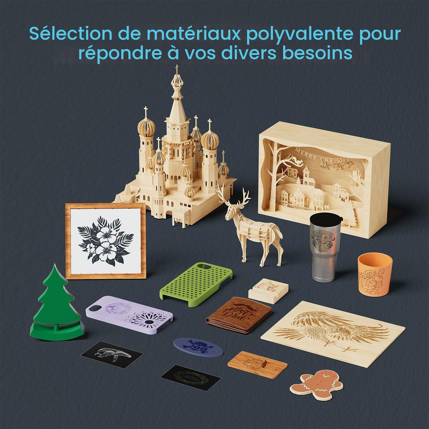 Longer Machine de gravure laser 20 W pour métal/bois/verre, plan de travail 400 x 365 mm, application hors ligne et écran tactile de 3,5 pouces, certifié CE, roulements allemands, lunettes de