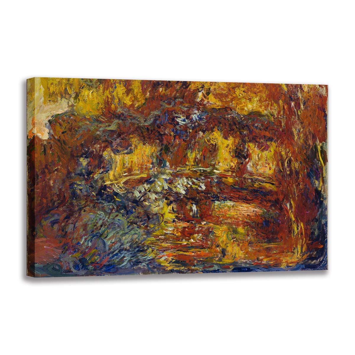 Tableau Claude Monet peinture à l'huile sur toile avec châssis grand format pour salon 60x90 cm