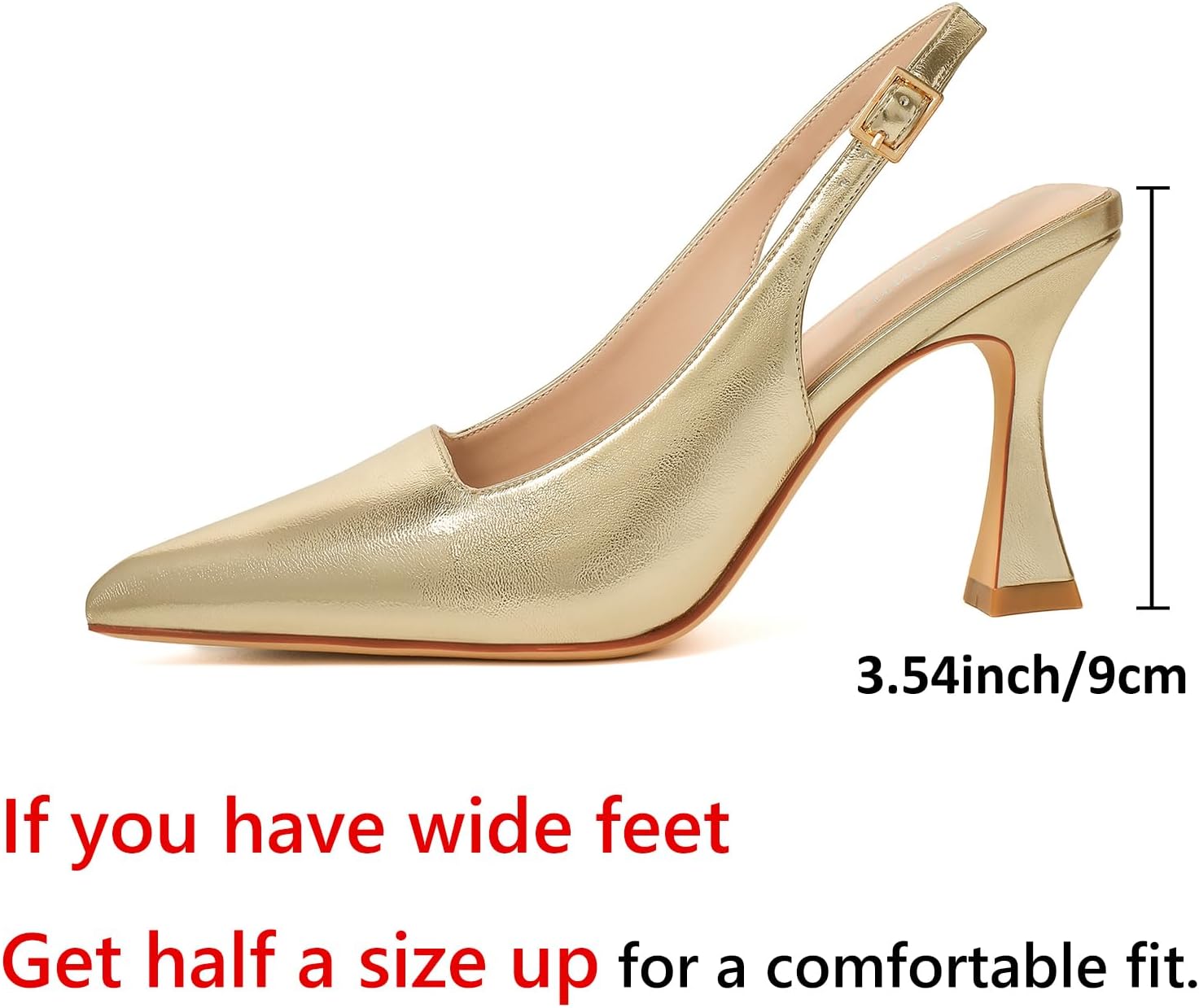 Susanny Slingback Kitten Heels Elegant Dressy Pumps for Women Closed Pointy Toe Sexy Chunky High Heels Wedding Bride Prom Party Dress Shoes - Image 4