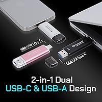 Vista 3 de Transcend ESD310 256GB External SSD, Up to 1,050MB/s, Dual USB Flash Drive for iPhone/iPad/Mac/Windows, Android/Tablet/PC, USB 3.2 Gen 2 Thumb Drive