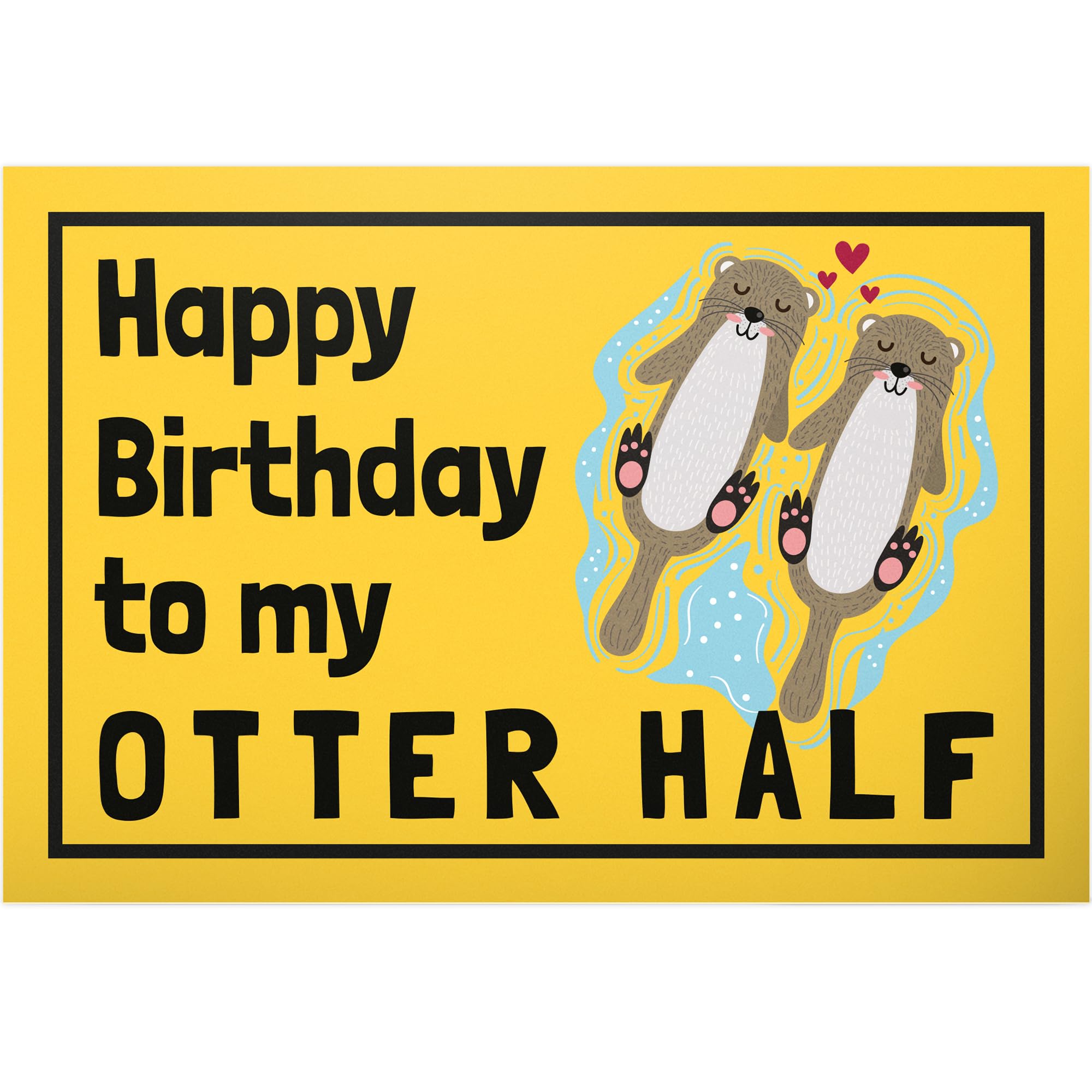 Biglietto Compleanno Divertente - Happy Birthday To My Otter Half Con Adesivi - Foto 11