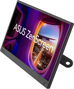 ASUS ZenScreen 16 15.6 inch viewable Portable USB Monitor MB166CR - Full HD, IPS, USB Type-C, Flicker Free, Blue Light Filter, Anti-glare surface, 360 kickstand, Protective Sleeve,