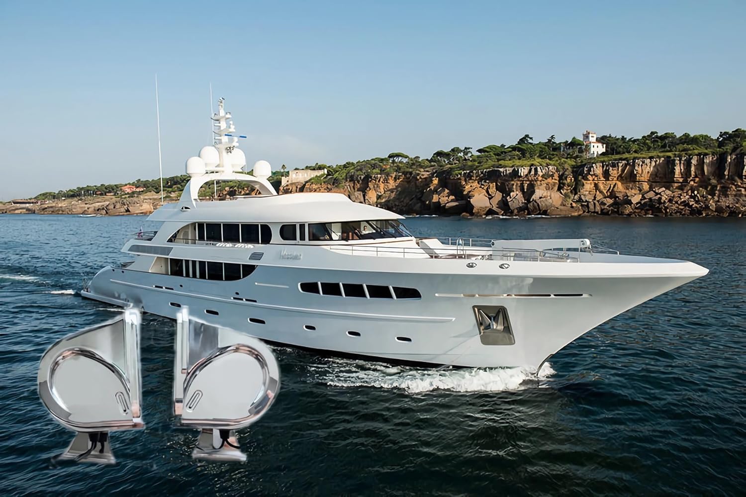 Horn for Boats Horn with Base Bracket Double Stainless Steel Waterproof Boat Horn - Super Loud 12V Horn for Ships,Sailboats, Yachts,Cars,Motorcycles,Trucks,and More