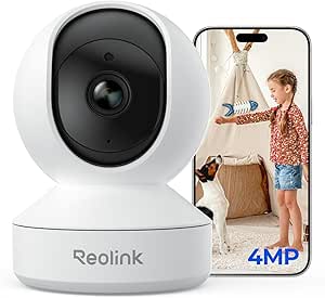 Reolink 2K 4MP WiFi Indoor Surveillance Camera, 360° View Baby Monitor with People/Animal/Crying Detection, Car Tracking, 2.4 GHz WiFi Camera Indoor, Private Mode, 2-Way Audio, E1 asin的图片