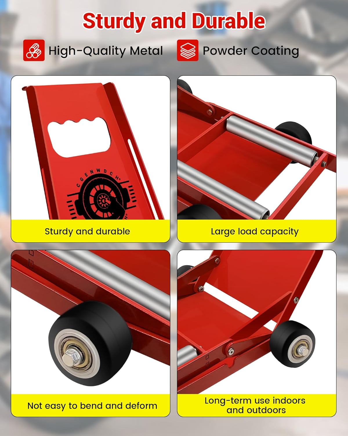 Upgraded Tire Jack Tool with Roller Plate, Portable Tire Lifter Lifting Tool for Car, SUV, Large Off-Road Trucks, Mobile Passenger Cars and Vehicles with Wheel Bolts and Nuts/Foldable