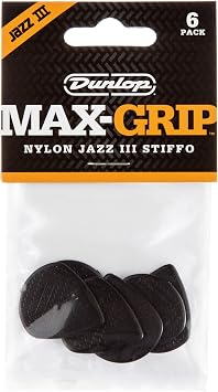 Jim Dunlop Max-Grip Jazz III Stiffo Pick 1.38MM - 6 Pack
